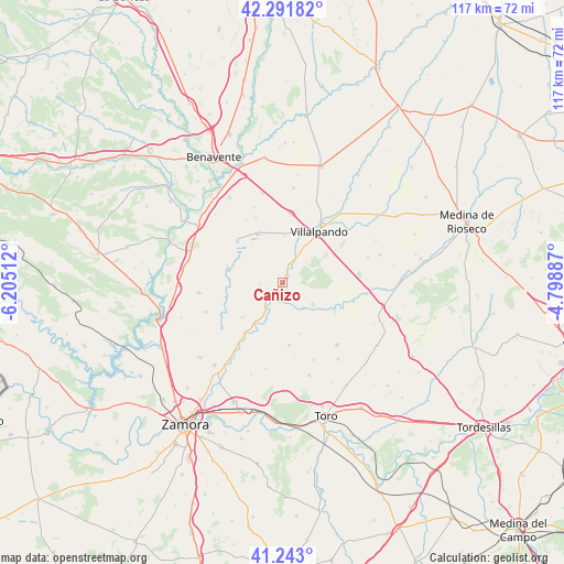 Cañizo on map