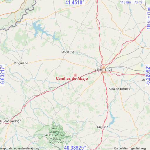 Canillas de Abajo on map