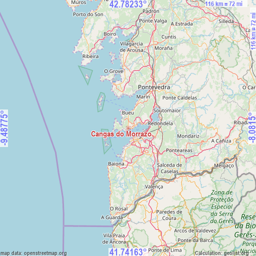 Cangas do Morrazo on map