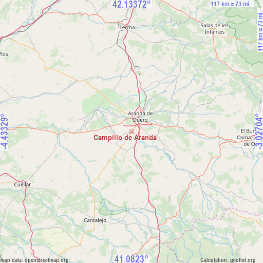 Campillo de Aranda on map