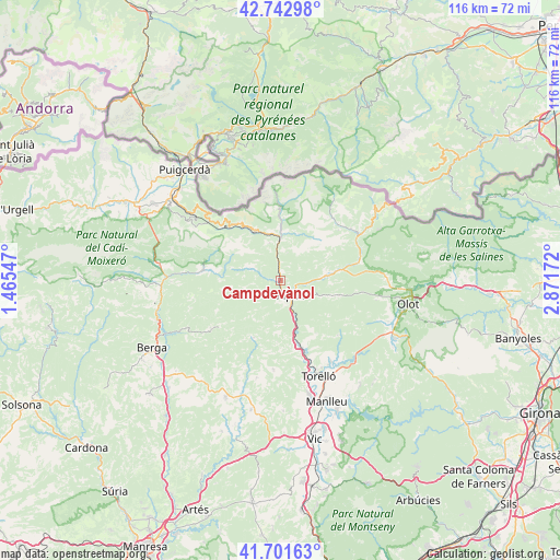 Campdevànol on map