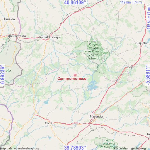 Caminomorisco on map