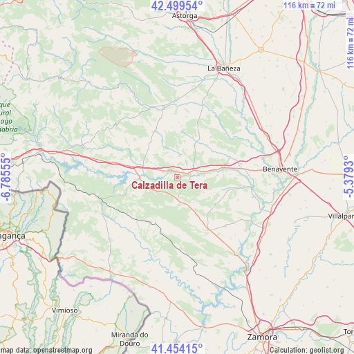 Calzadilla de Tera on map