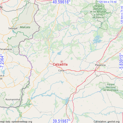 Calzadilla on map