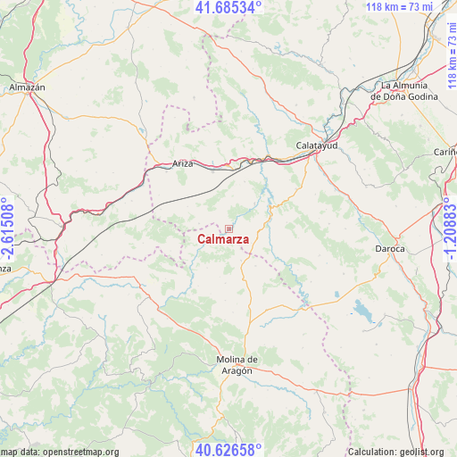 Calmarza on map