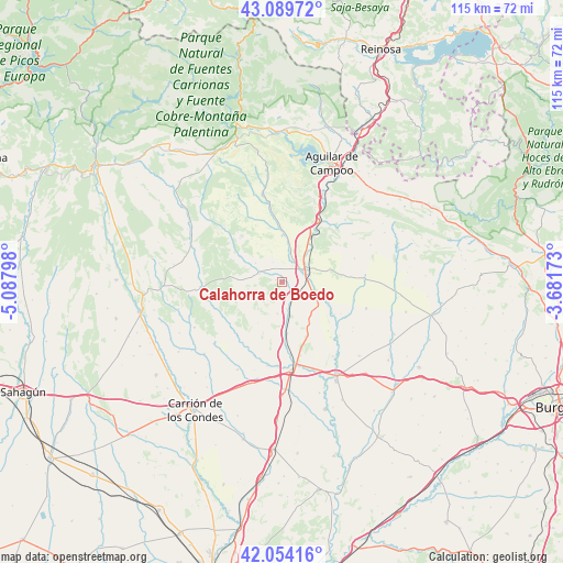 Calahorra de Boedo on map