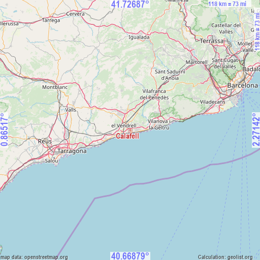 Calafell on map