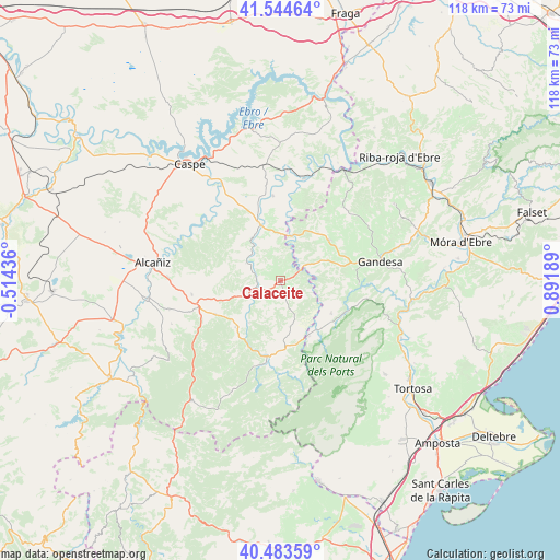 Calaceite on map