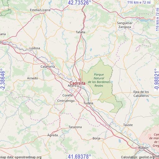 Cadreita on map