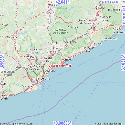 Cabrera de Mar on map