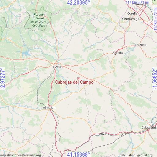 Cabrejas del Campo on map
