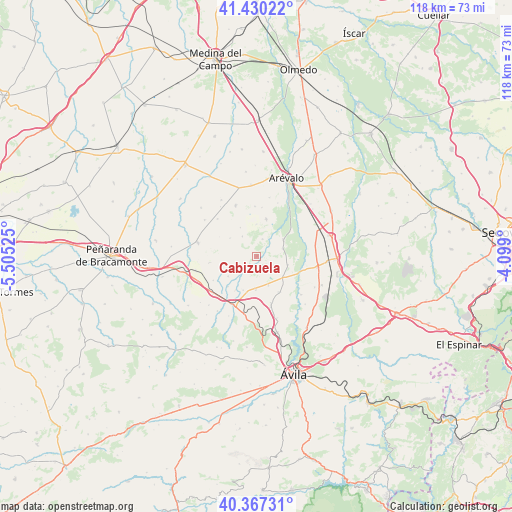 Cabizuela on map