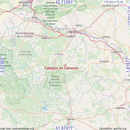 Cabezón de Cameros on map