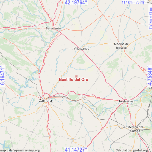 Bustillo del Oro on map