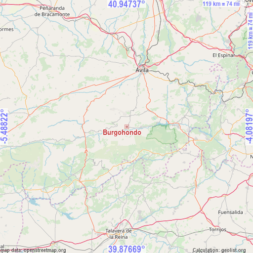 Burgohondo on map