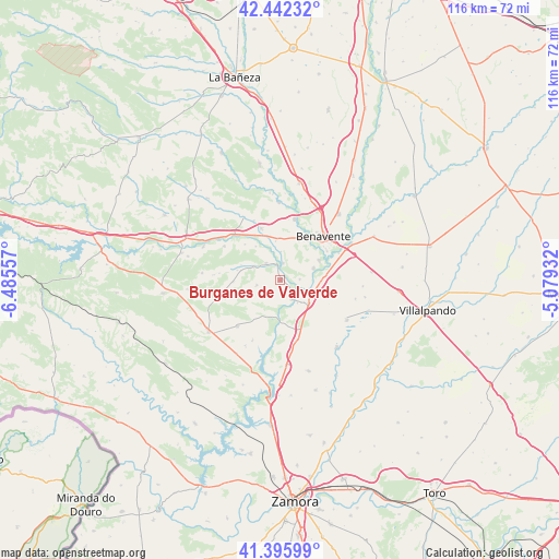 Burganes de Valverde on map
