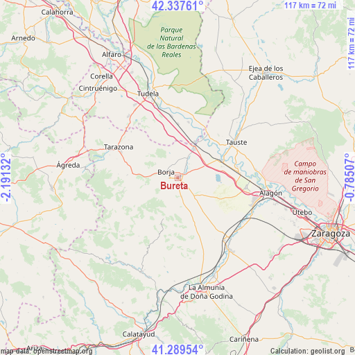 Bureta on map