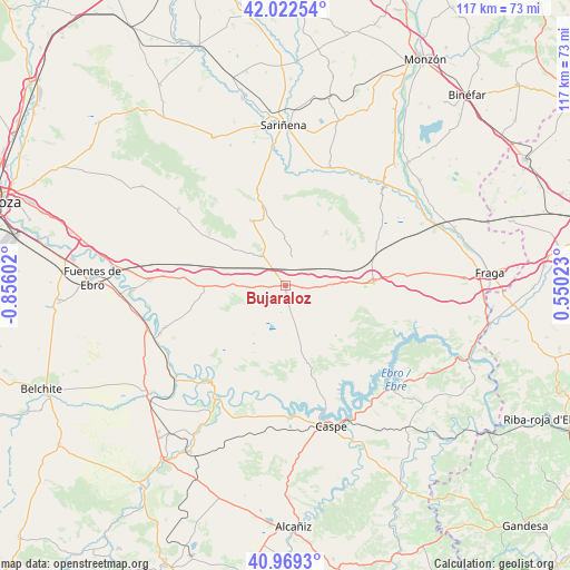 Bujaraloz on map