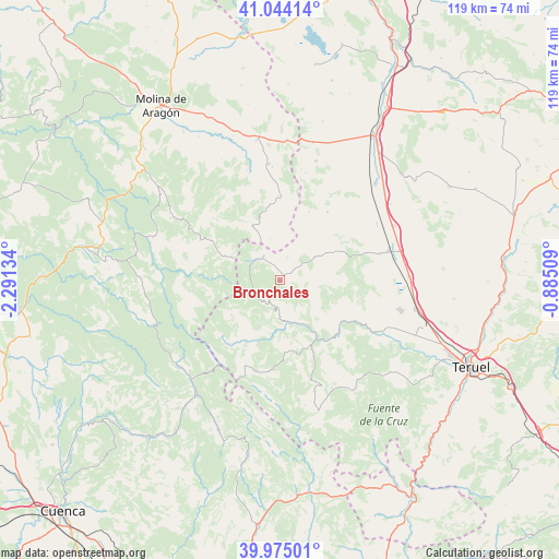 Bronchales on map