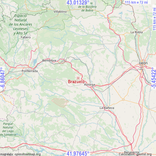 Brazuelo on map