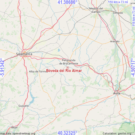 Bóveda del Río Almar on map