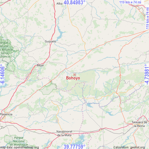 Bohoyo on map