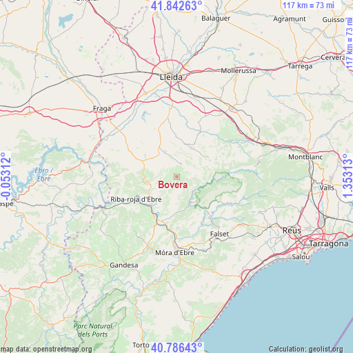 Bovera on map