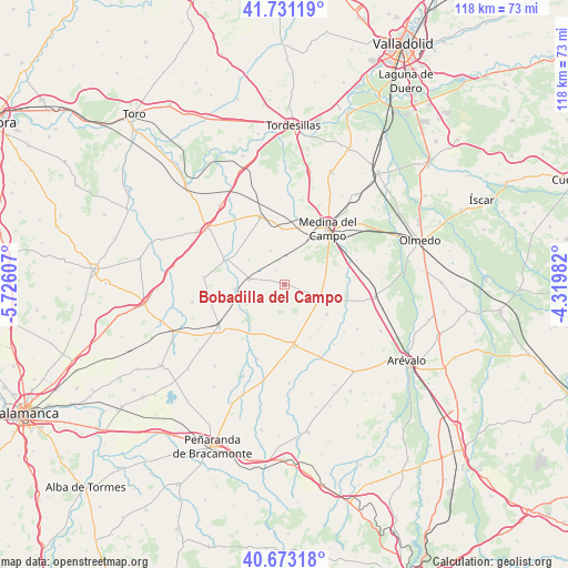 Bobadilla del Campo on map