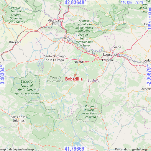 Bobadilla on map