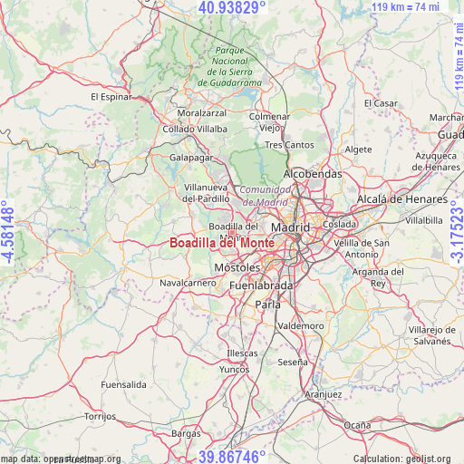 Boadilla del Monte on map