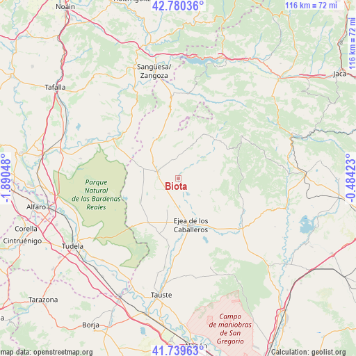 Biota on map