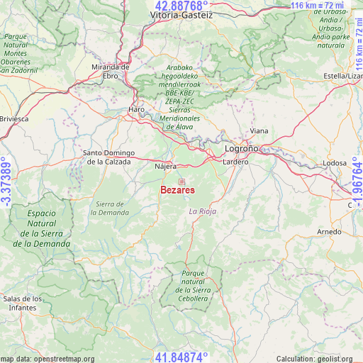 Bezares on map