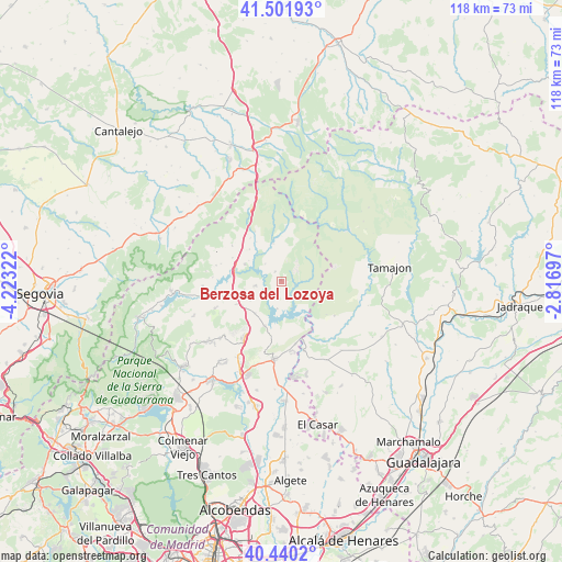 Berzosa del Lozoya on map