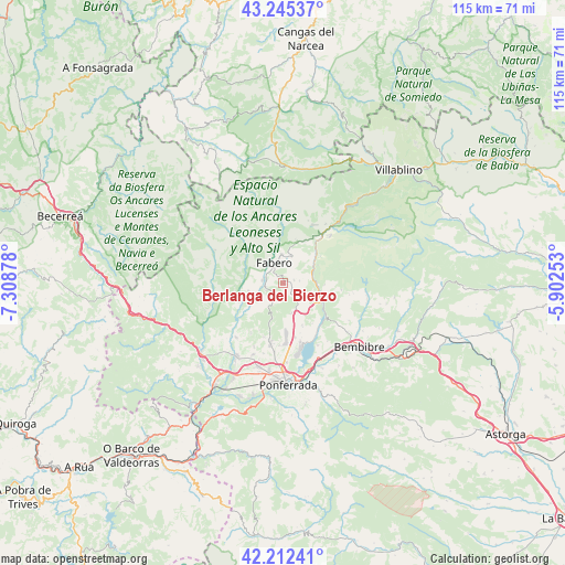 Berlanga del Bierzo on map