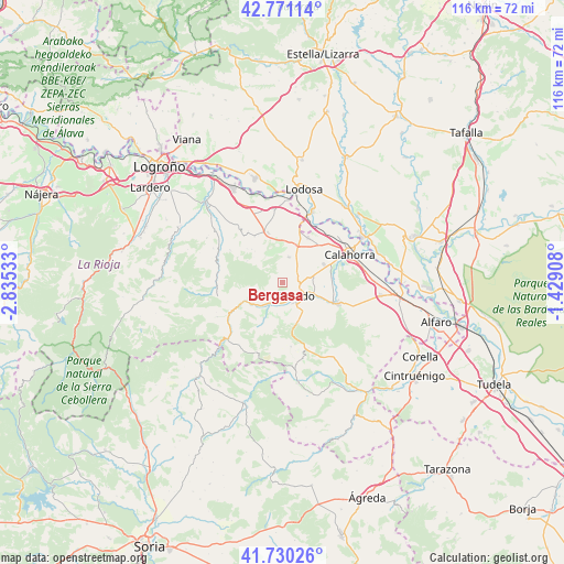 Bergasa on map