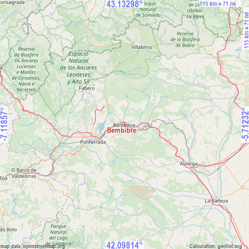 Bembibre on map