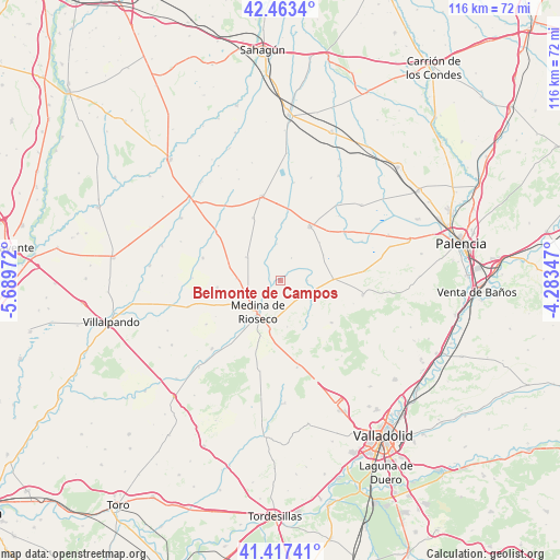 Belmonte de Campos on map