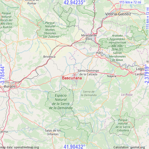 Bascuñana on map
