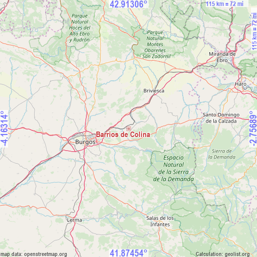 Barrios de Colina on map