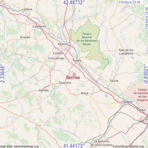 Barillas on map