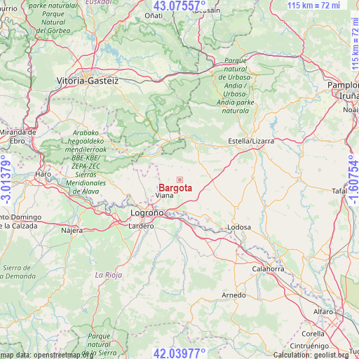 Bargota on map