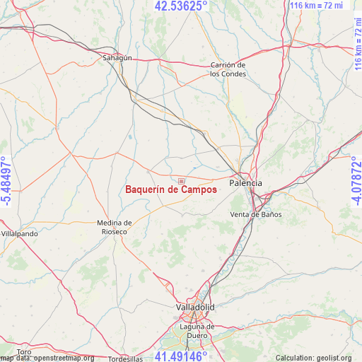Baquerín de Campos on map