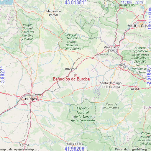 Bañuelos de Bureba on map