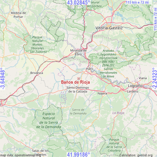 Baños de Rioja on map