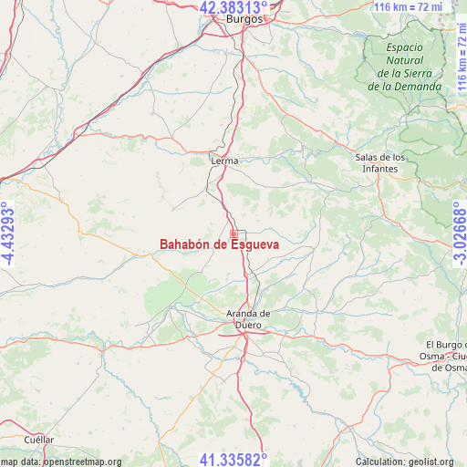 Bahabón de Esgueva on map