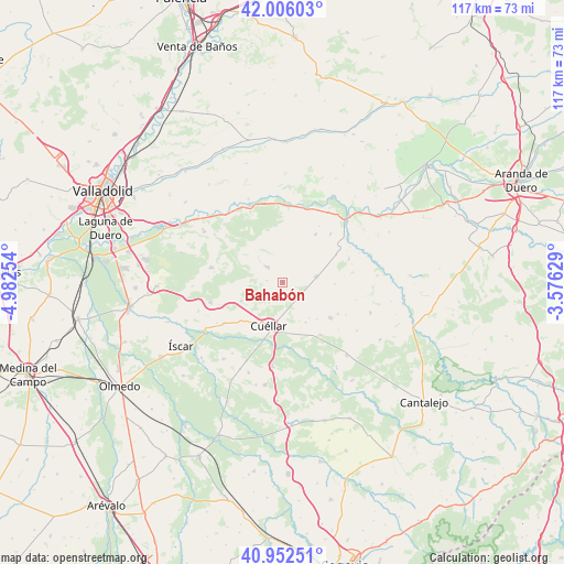 Bahabón on map