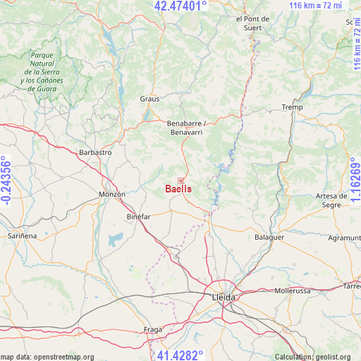 Baells on map