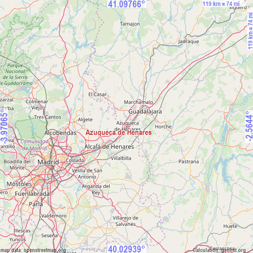 Azuqueca de Henares on map