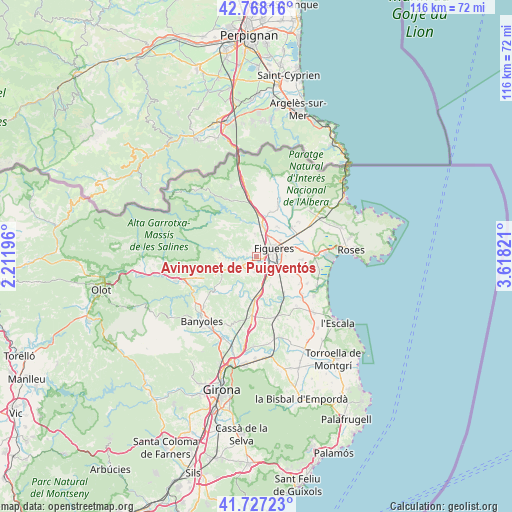 Avinyonet de Puigventós on map