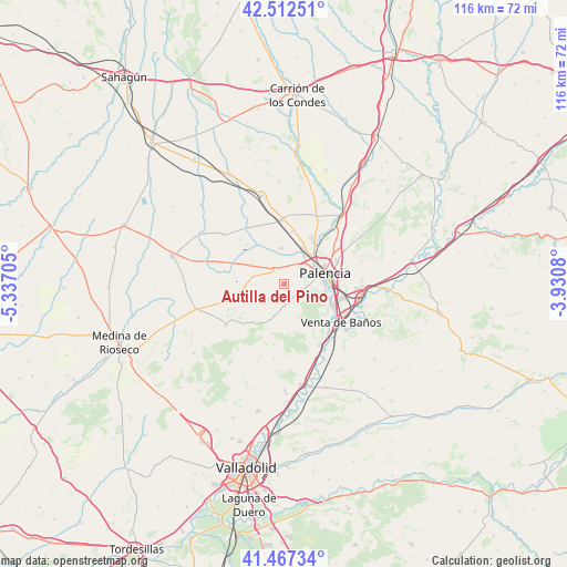 Autilla del Pino on map